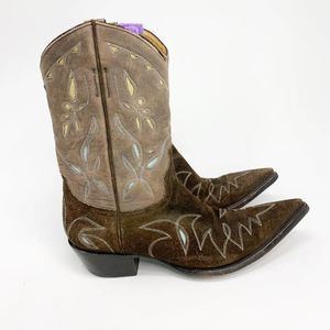 OLD GRINGO Womens Brown Mid-Calf Embossed Floral Leather Western Boots Size 8.5B